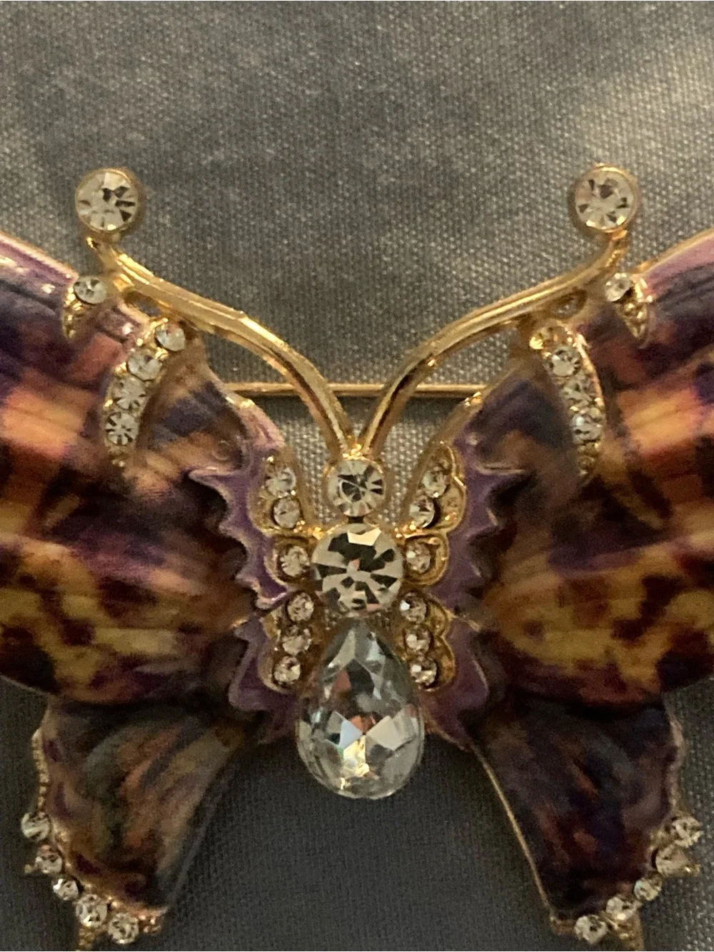 Elegant Purple Butterfly Crystal Brooch - Women's Jewelry
